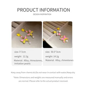 Product specification card for color-blocked butterfly necklace and rhinestone earrings set