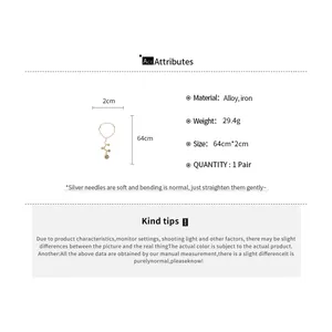 Technical details and dimensions for the fashion portrait coin necklace with tassel chain
