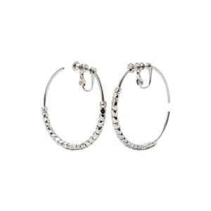 Elegant 14K gold plated faceted bead hoop clip-on earrings for women with non-pierced ears