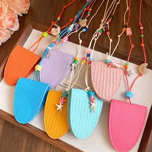 Fashion Artificial Leather Starfish Eyeglass Holder Necklace Women Portable Sunglasses Storage Clip Pendant Long Chain Jewelry