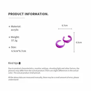 Dettagli su dimensioni e materiali per il bracciale in acrilico marmorizzato viola.