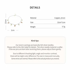 Collier ras du cou en perles avec pendentif tulipe en zircon, détails et dimensions
