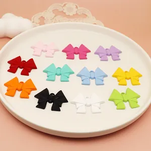 Colorful matte spray paint alloy bow pendants for DIY jewelry and handmade bag accessories