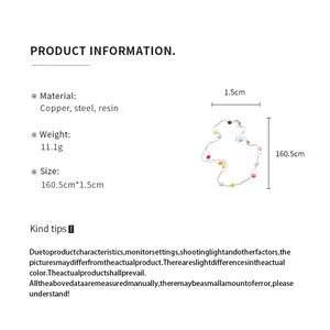 Detailed product info for colorful flower layered necklace with material and size data