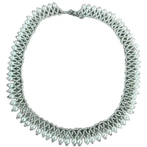 Elegant vintage French style pearl beaded lace choker necklace for a minimalist look