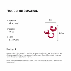 Detail specifications for red irregular geometric bangle with size and material info