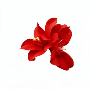 Elegant red fabric flower hair clip for seaside vacation beach hair accessory