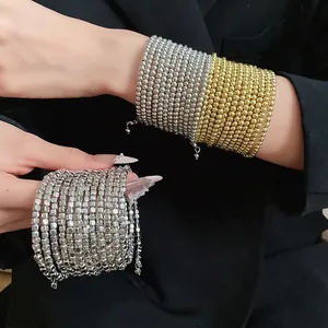Minimalist multi-layer gold and silver metallic bead wrap bracelets for women's fashion