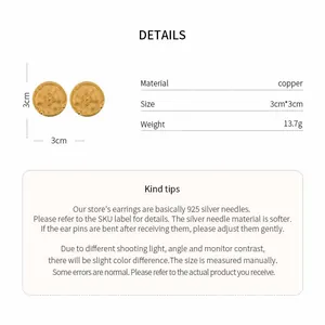 Product specifications and care instructions for vintage gold-tone floral earrings