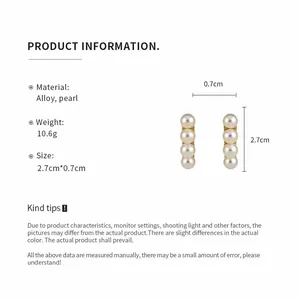 Detaillierte Produktinformationen und Maße für diese eleganten Perlenohrringe