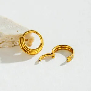 Anneaux clicker sans couture en acier inoxydable doré pour piercings nez et oreilles