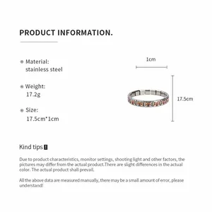 Product specification details for the minimalist stainless steel cartoon dog bracelet.