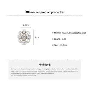 Detailed specifications of the 14k gold plated flower ring with pearls and zircons.