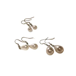 Eleganti orecchini a goccia con perle in stile francese in tre misure da donna