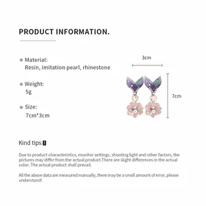 Detail showing purple mermaid tail hair clip dimensions and material specifications