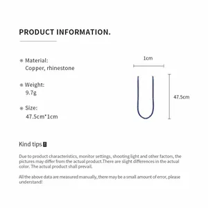 Product specifications and dimensions for the elegant rhinestone necklace in copper