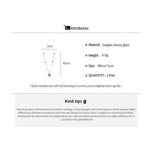 Korean style zircon necklace attributes showing 49cm length and 6.9g weight info.