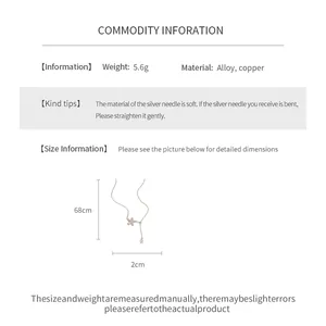 Detailed size and material specs for the adjustable flower pull-out necklace