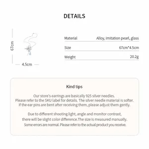 Detailed specifications of the elegant flower and imitation pearl teardrop pendant necklace