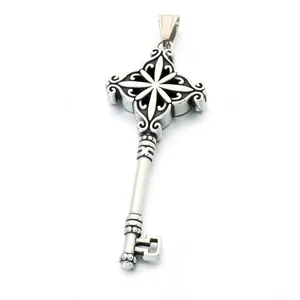 Vintage Celtic style key pendant made of titanium steel for men's gothic necklace