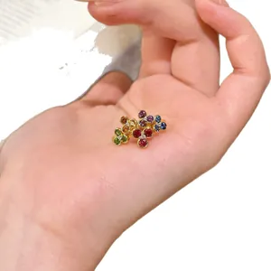 Exquisite multi-colored gemstone flower bracelet jewelry on hand model display