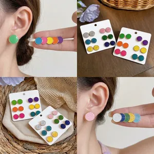Simple Multicolor Enamel Heart Flower Stud Earrings Collection With 925 Sterling Silver Earring Post Niche Design Jewelry