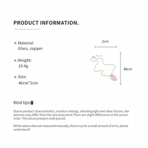 Detaillierte Produktinformationen und Größenangaben für eine Halskette mit Herzanhänger