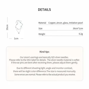 Detail page showing specifications for zircon star pearl double layer necklace