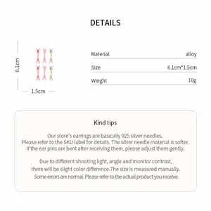 Detailed specifications for colorful alloy duckbill clips with 925 silver needle tips