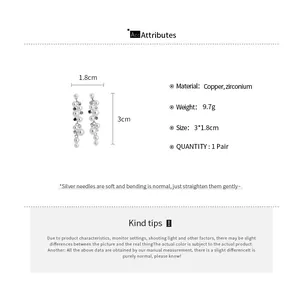 Detailed specifications of resin pearl and zirconium drop earrings for women jewelry.