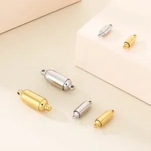 High-quality cylindrical magnetic jewelry clasps in gold and silver finishes for DIY projects