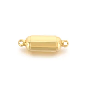 Professional gold cylindrical magnetic jewelry clasp for DIY necklace and bracelet chains