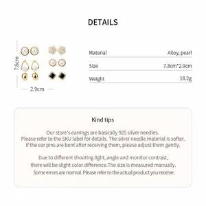 Comprehensive specifications for a French style pearl earring set with 925 silver needles