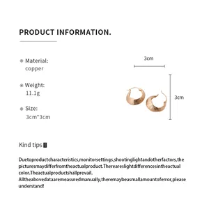 Product details of brushed gold plated hoop earrings, including size and weight