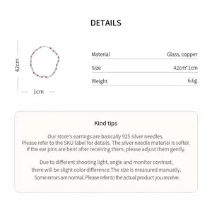 Détails de la spécification du collier de perles de verre floral avec dimensions