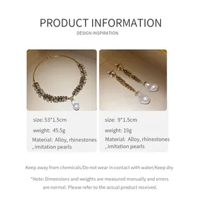 Informations sur le produit pour parure de bijoux vintage avec collier et boucles