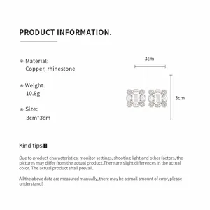 Detaillierte Produktinformationen für diese eleganten quadratischen Strass-Ohrclips