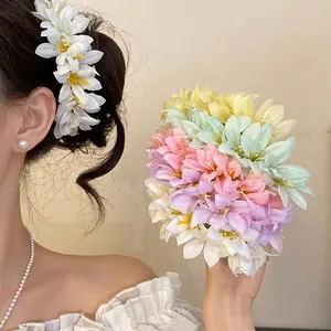 Elegant multi-colored pastel floral hair pins for romantic and antique wedding hairstyles