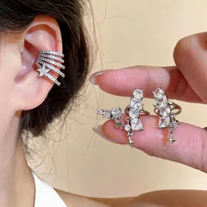 Orecchini a Clip a Stella in Zirconia Lucida per Donna Clip per Ossa Dell'Orecchio Non Forate Gioielli in Rame Squisiti per Festa