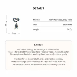 Detailed product specifications for vacation-style floral fabric necklace with resin beads