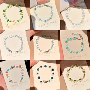 Luxury Copper Zirconia Flower Bracelet For Women Elegant Korean Style Sparkling Crystal Adjustable Hand Chain Jewelry Gift
