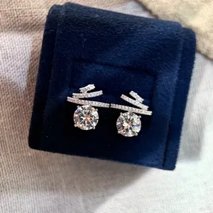 Meteorspur Zirkonia Ohrstecker Für Damen Kupfer Leichter Luxus Funkelnde Ohrringe Mit Silber Ohrringpfosten Schmuck Geschenk