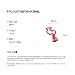 Detaillierte Produktspezifikationen der roten handgewebten Glasperlen-Halskette für Damen.