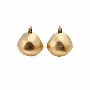 Minimalist gold brushed geometric earrings with a stylish irregular semi-round design