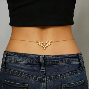 Sexy goldene Engelsflügel Körperkette für Damen Strand Mode Taillenkette Schmuck.