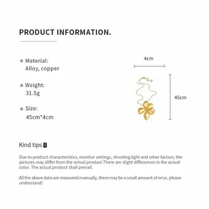Detailed product specifications for this vintage gold flower pendant necklace jewelry