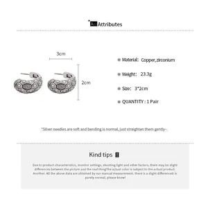 Detailed product specifications for vintage honeycomb hoop earrings with dimensions and material info