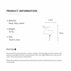 Detailed specifications and size measurements for the stone fish pendant necklace