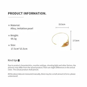 Detailed product information and dimensions for the pearl flower choker necklace