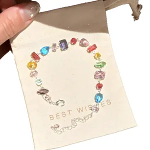 Bracciale estivo colorato dopamina in zircone cubico con pietre di varie forme